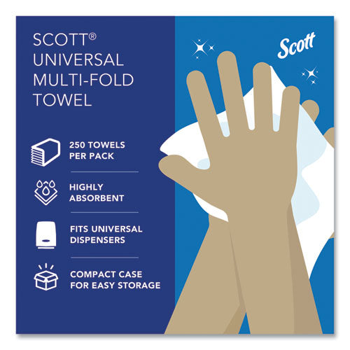 Image of Scott® Multi-Fold Towels, Absorbency Pockets, 1-Ply, 9.2 x 9.4, White, 250 Sheets/Pack