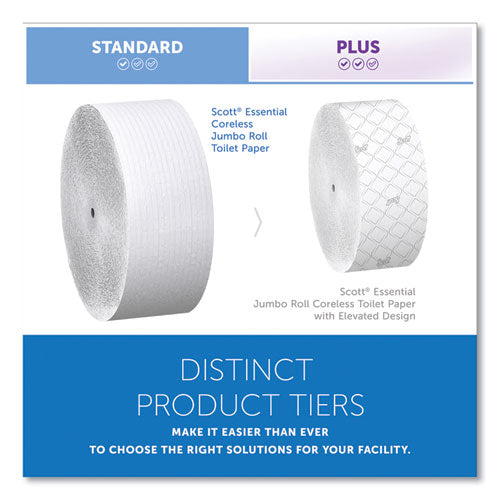 Image of Scott® Essential Coreless JRT, Septic Safe, 1-Ply, White, 3.75 x 2,300 ft, 12 Rolls/Carton