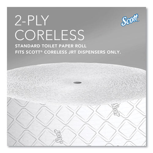 Image of Scott® Essential Coreless JRT, Septic Safe, 2-Ply, White, 3.75" x 1,150 ft, 12 Rolls/Carton