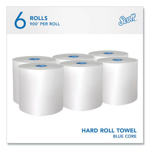 Image of Scott® Pro Hard Roll Paper Towels with Absorbency Pockets, for Scott Pro Dispenser, Blue Core Only, 1-Ply, 7.5" x 900 ft, 6 Rolls/CT