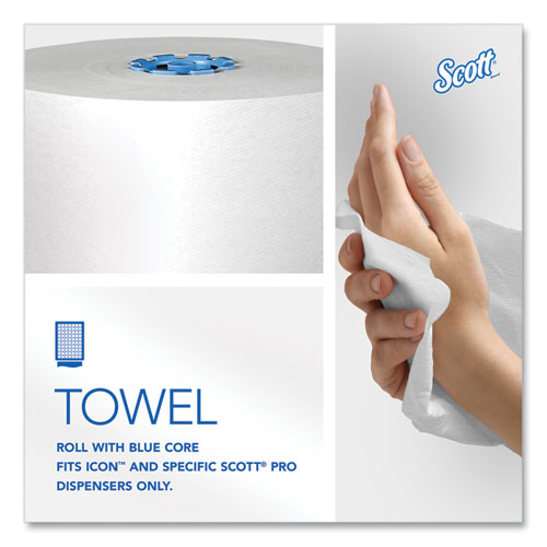 Image of Scott® Pro Hard Roll Paper Towels with Absorbency Pockets, for Scott Pro Dispenser, Blue Core Only, 1-Ply, 7.5" x 900 ft, 6 Rolls/CT