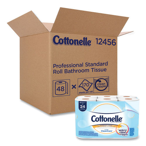 Image of Cottonelle® Clean Care Bathroom Tissue, Septic Safe, 1-Ply, White, 170 Sheets/roll, 48 Rolls/carton