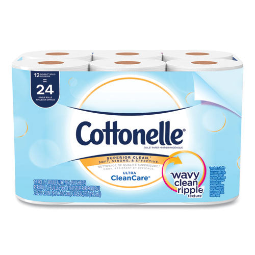 Image of Cottonelle® Clean Care Bathroom Tissue, Septic Safe, 1-Ply, White, 170 Sheets/roll, 48 Rolls/carton