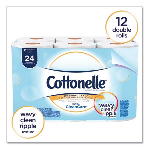 Image of Cottonelle® Clean Care Bathroom Tissue, Septic Safe, 1-Ply, White, 170 Sheets/roll, 48 Rolls/carton