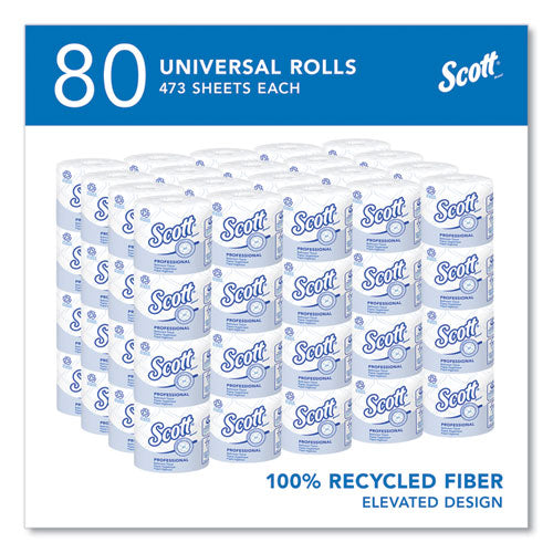 Image of Scott® Essential 100% Recycled Fiber SRB Bathroom Tissue, Septic Safe, 2-Ply, White, 473 Sheets/Roll, 80 Rolls/Carton