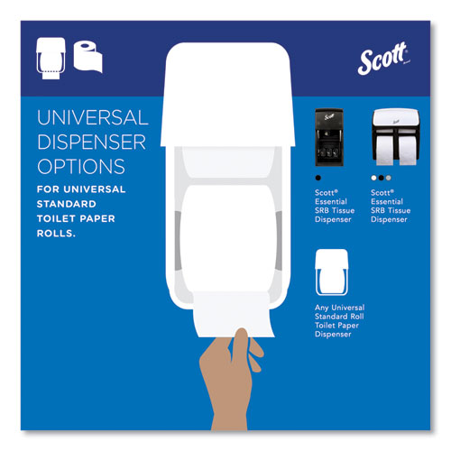 Image of Scott® Essential 100% Recycled Fiber SRB Bathroom Tissue, Septic Safe, 2-Ply, White, 473 Sheets/Roll, 80 Rolls/Carton