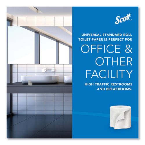 Image of Scott® Essential 100% Recycled Fiber SRB Bathroom Tissue, Septic Safe, 2-Ply, White, 473 Sheets/Roll, 80 Rolls/Carton
