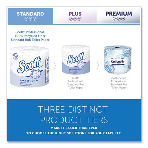 Image of Scott® Essential 100% Recycled Fiber SRB Bathroom Tissue, Septic Safe, 2-Ply, White, 473 Sheets/Roll, 80 Rolls/Carton