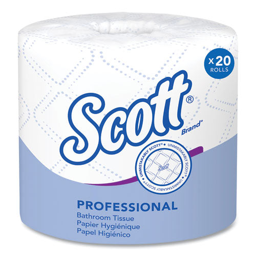 Image of Scott® Essential Standard Roll Bathroom Tissue for Business, Septic Safe, Convenience Carton, 2-Ply, White, 550/Roll, 20 Rolls/CT