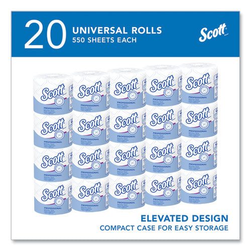 Image of Scott® Essential Standard Roll Bathroom Tissue for Business, Septic Safe, Convenience Carton, 2-Ply, White, 550/Roll, 20 Rolls/CT