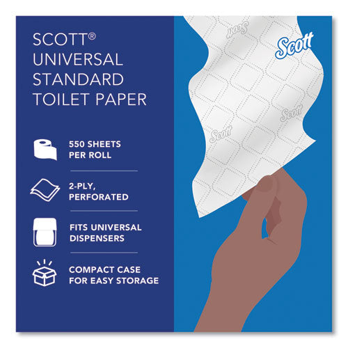 Image of Scott® Essential Standard Roll Bathroom Tissue for Business, Septic Safe, Convenience Carton, 2-Ply, White, 550/Roll, 20 Rolls/CT