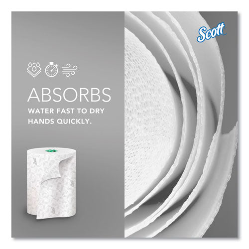 Image of Scott® Pro Hard Roll Paper Towels with Elevated Scott Design for Scott Pro Dispenser, Green Core Only, 1-Ply, 1,150 ft, 6 Rolls/CT