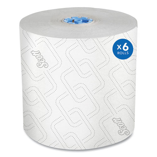 Image of Scott® Pro Hard Roll Paper Towels with Elevated Scott Design for Scott Pro Dispenser, Blue Core Only, 1-Ply, 1,150 ft, 6 Rolls/CT