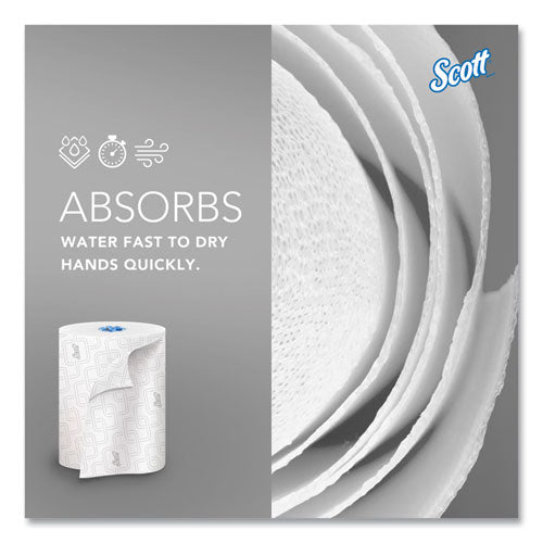 Image of Scott® Pro Hard Roll Paper Towels with Elevated Scott Design for Scott Pro Dispenser, Blue Core Only, 1-Ply, 1,150 ft, 6 Rolls/CT