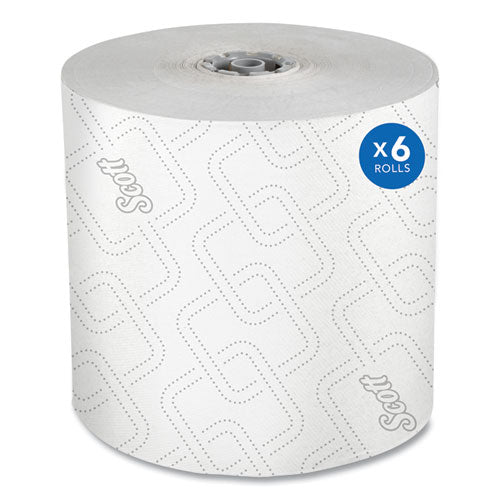 Image of Scott® Pro Hard Roll Paper Towels with Elevated Scott Design for Scott Pro Dispenser, Gray Core Only, 1-Ply, 1,150 ft, 6 Rolls/CT