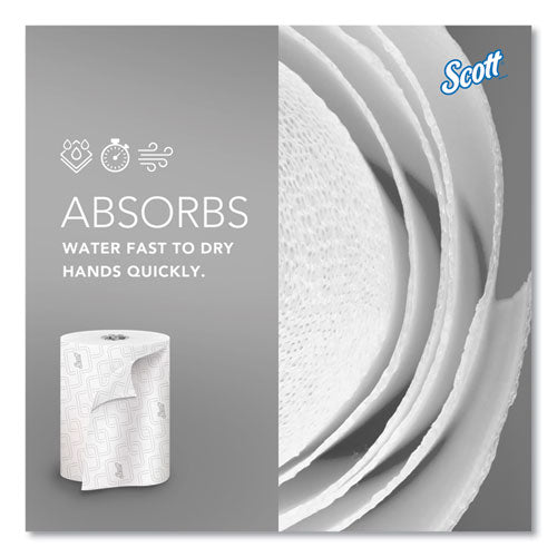 Image of Scott® Pro Hard Roll Paper Towels with Elevated Scott Design for Scott Pro Dispenser, Gray Core Only, 1-Ply, 1,150 ft, 6 Rolls/CT