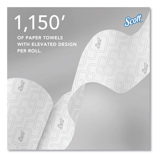Image of Scott® Pro Hard Roll Paper Towels with Elevated Scott Design for Scott Pro Dispenser, Gray Core Only, 1-Ply, 1,150 ft, 6 Rolls/CT