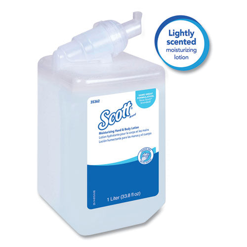 Image of Scott® Moisturizing Hand and Body Lotion, 1 L Bottle, Fresh Scent, 6/Carton