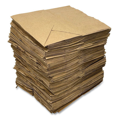 Image of Kari-Out® Kraft Paper Bags, Natural Kraft Flat Handles, 11" x 7" x 12", Brown, 250/Carton