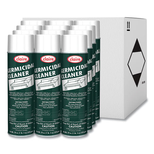 Image of Claire® Germicidal Cleaner, Floral Scent, 19 oz Aerosol Spray, Dozen