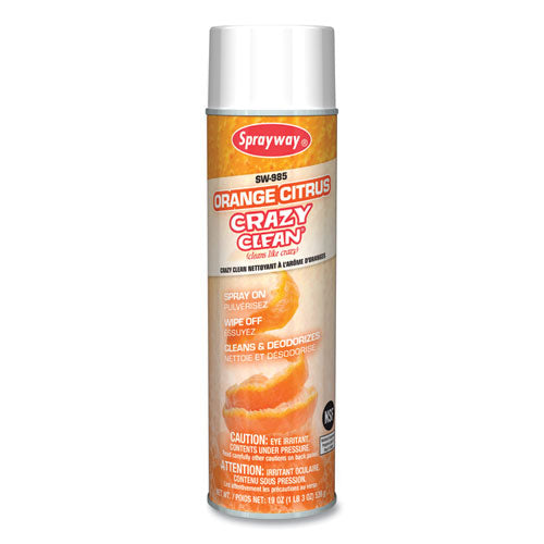 Image of Sprayway® Orange Citrus Crazy Clean, Orange Scent, 19 oz Aerosol Spray, Dozen