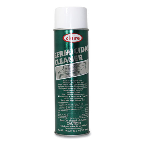 Image of Claire® Germicidal Cleaner, Floral Scent, 19 oz Aerosol Spray, Dozen