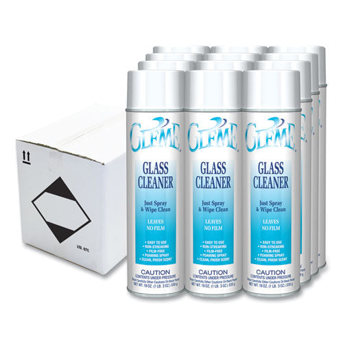 Image of Claire® Gleme Glass Cleaner, Fresh Scent, 19 oz Aerosol Spray, Dozen