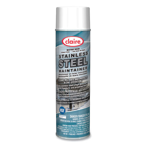 Image of Claire® Stainless Steel Maintainer, Lemon Scent, 16 oz Aerosol Spray, Dozen