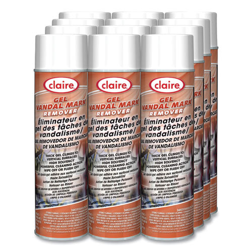 Image of Claire® Gel Vandal Mark Remover, 15 oz Aerosol Spray, Dozen