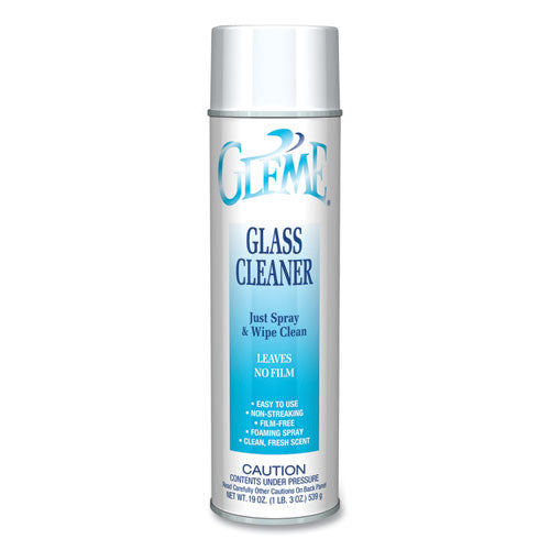 Image of Claire® Gleme Glass Cleaner, Fresh Scent, 19 oz Aerosol Spray, Dozen