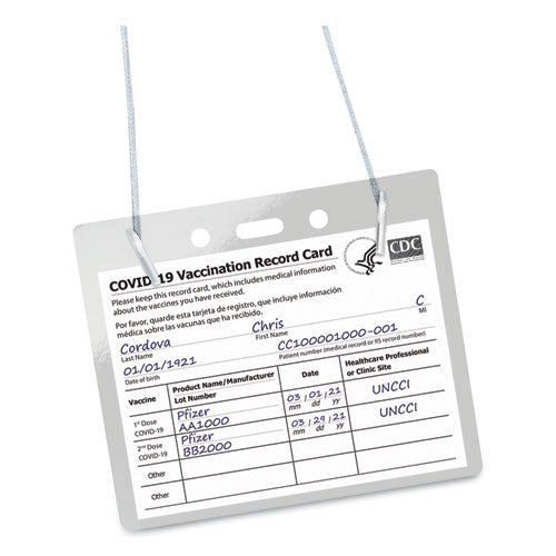 Image of Avery® Secure Top Hanging-Style Badge Holders, Horizontal, 4w X 3h, Clear, 100/box