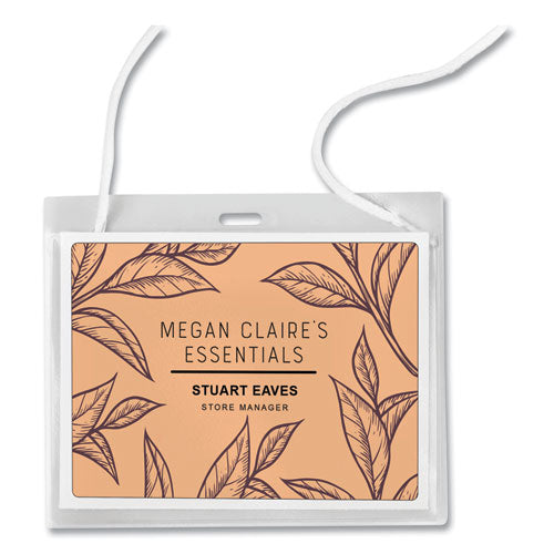 Image of Avery® Secure Top Hanging-Style Badge Holders, Horizontal, 4w X 3h, Clear, 100/box