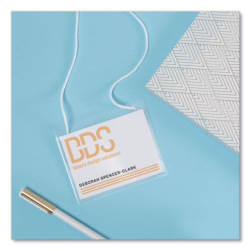 Image of Avery® Secure Top Hanging-Style Badge Holders, Horizontal, 4w X 3h, Clear, 100/box