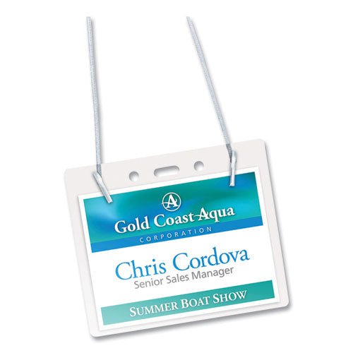 Image of Avery® Secure Top Hanging-Style Badge Holders, Horizontal, 4w X 3h, Clear, 100/box