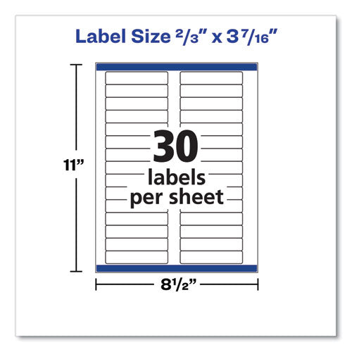 Image of Avery® Clear Permanent File Folder Labels With Sure Feed Technology, 0.66 X 3.44, Clear, 30/sheet, 15 Sheets/pack