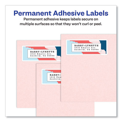Image of Avery® Glossy Clear Easy Peel Mailing Labels W/ Sure Feed Technology, Inkjet/laser Printers, 0.66 X 1.75, 60/sheet, 10 Sheets/pk
