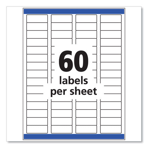 Image of Avery® Glossy Clear Easy Peel Mailing Labels W/ Sure Feed Technology, Inkjet/laser Printers, 0.66 X 1.75, 60/sheet, 10 Sheets/pk