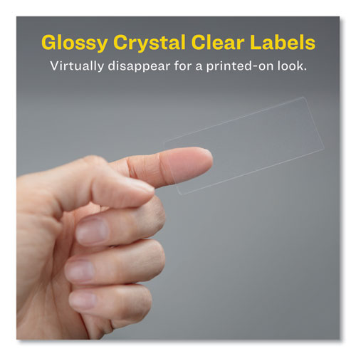 Image of Avery® Glossy Clear Easy Peel Mailing Labels W/ Sure Feed Technology, Inkjet/laser Printers, 0.66 X 1.75, 60/sheet, 10 Sheets/pk