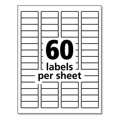 Image of Avery® Durable Permanent Id Labels With Trueblock Technology, Laser Printers, 0.66 X 1.75, White, 60/sheet, 50 Sheets/pack