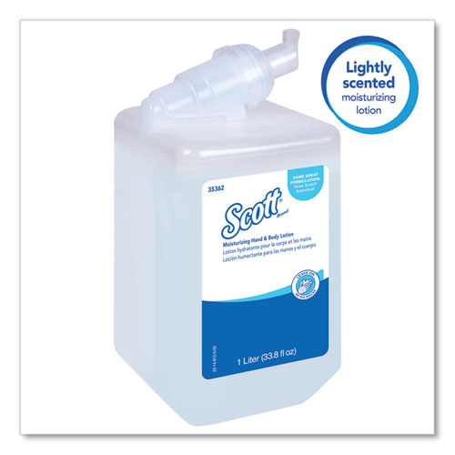Image of Scott® Moisturizing Hand and Body Lotion, 1 L Bottle. Fresh Scent