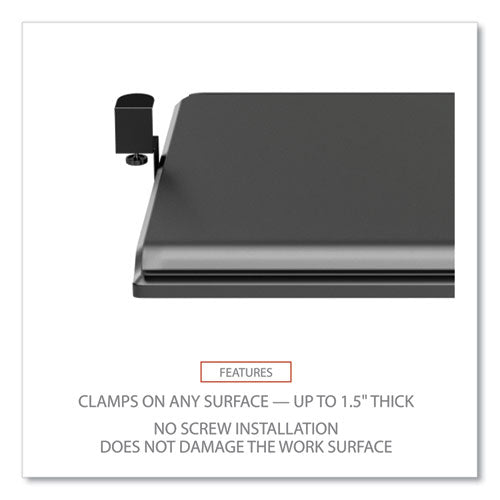 Image of Alera® Alera AdaptivErgo Clamp-On Keyboard Tray, 30.7" x 13", Black