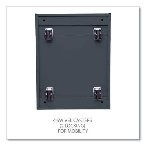 Image of Alera® File Pedestal With Full-Length Pull, Left Or Right, 3-Drawers: Box/box/file, Legal/letter, Charcoal, 14.96" X 19.29" X 27.75"