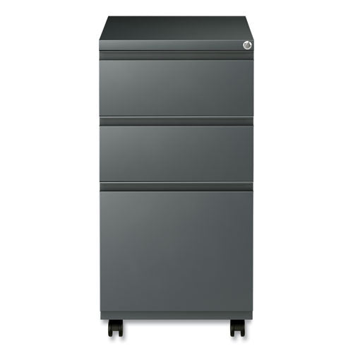 Image of Alera® File Pedestal With Full-Length Pull, Left Or Right, 3-Drawers: Box/box/file, Legal/letter, Charcoal, 14.96" X 19.29" X 27.75"