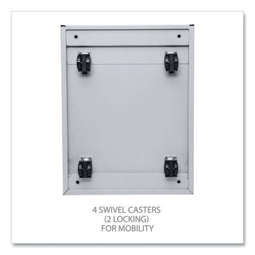 Image of Alera® File Pedestal With Full-Length Pull, Left/right, 3-Drawers: Box/box/file, Legal/letter, Light Gray, 14.96" X 19.29" X 27.75"