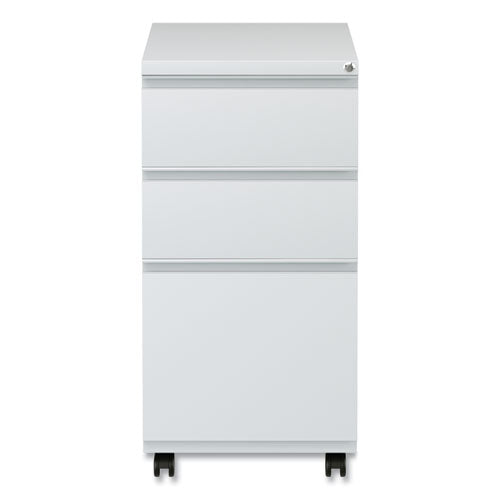 Image of Alera® File Pedestal With Full-Length Pull, Left/right, 3-Drawers: Box/box/file, Legal/letter, Light Gray, 14.96" X 19.29" X 27.75"