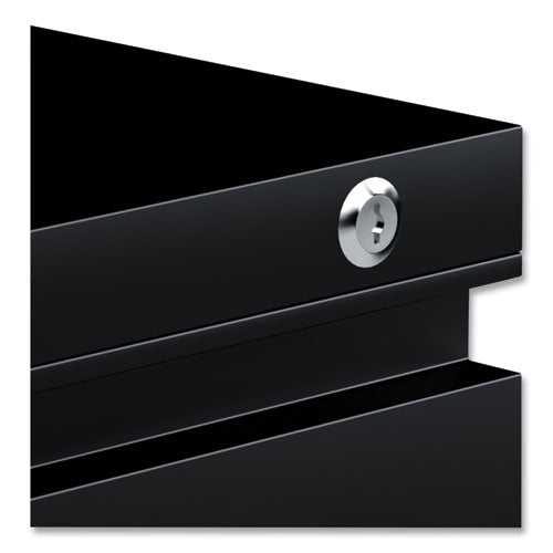 Image of Alera® File Pedestal With Full-Length Pull, Left Or Right, 2-Drawers: Box/file, Legal/letter, Black, 14.96" X 19.29" X 21.65"