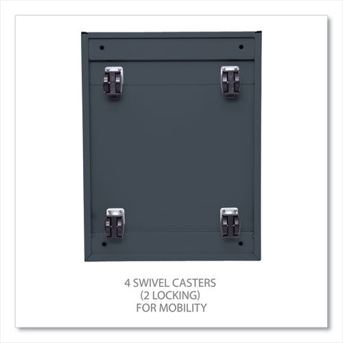 Image of Alera® File Pedestal With Full-Length Pull, Left Or Right, 2-Drawers: Box/file, Legal/letter, Charcoal, 14.96" X 19.29" X 21.65"