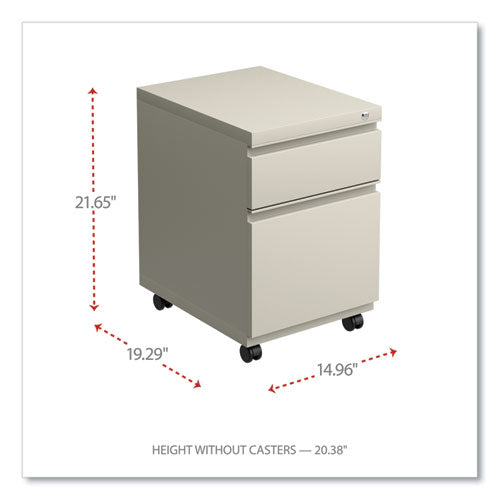 Image of Alera® File Pedestal With Full-Length Pull, Left Or Right, 2-Drawers: Box/file, Legal/letter, Putty, 14.96" X 19.29" X 21.65"