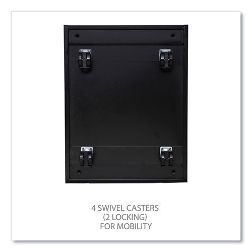 Image of Alera® File Pedestal With Full-Length Pull, Left Or Right, 2 Legal/letter-Size File Drawers, Black, 14.96" X 19.29" X 27.75"