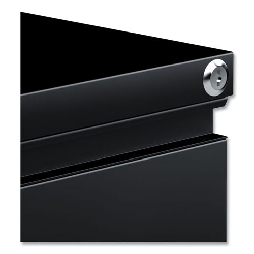 Image of Alera® File Pedestal With Full-Length Pull, Left Or Right, 2 Legal/letter-Size File Drawers, Black, 14.96" X 19.29" X 27.75"